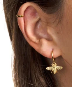 Gold & Silver Copper Alloy Honey Bee Earrings