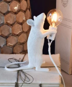 Whimsical Resin Mouse Lamps With E12 Bulbs