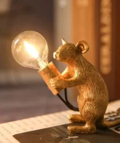 Whimsical Resin Mouse Lamps With E12 Bulbs