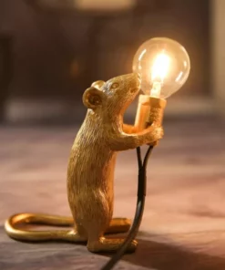 Whimsical Resin Mouse Lamps With E12 Bulbs