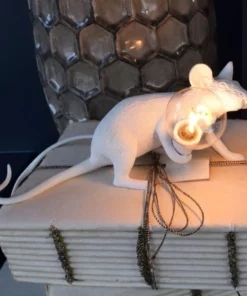 Whimsical Resin Mouse Lamps With E12 Bulbs