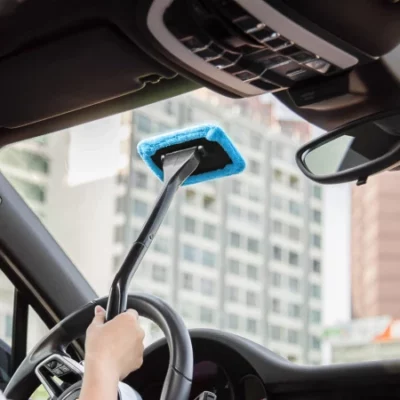 Microfiber Car Window Cleaner Wand For Interior & Exterior Cleaning