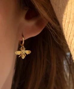 Gold & Silver Copper Alloy Honey Bee Earrings