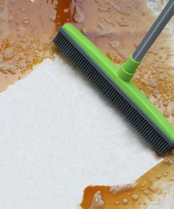 Rubber Broom Brush With Squeegee For Hair, Dust & Spills