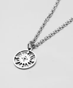 Silver Compass Necklace For Women & Men