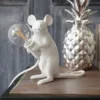 Whimsical Resin Mouse Lamps With E12 Bulbs