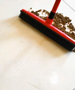 Rubber Broom Brush With Squeegee For Hair, Dust & Spills