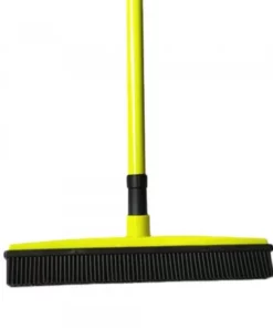 Rubber Broom Brush With Squeegee For Hair, Dust & Spills