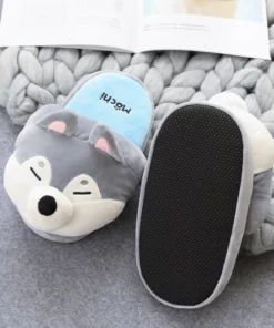 Unisex Plush Corgi Slippers