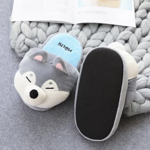 Unisex Plush Corgi Slippers