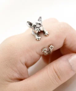 Zinc Alloy French BullDog Ring