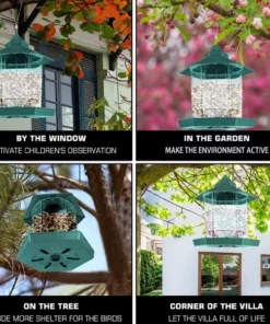 Hexagonal Pavilion Plastic Lighthouse Bird Feeder