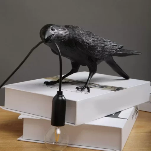 Black Raven Bird Crow Lamp For Décor