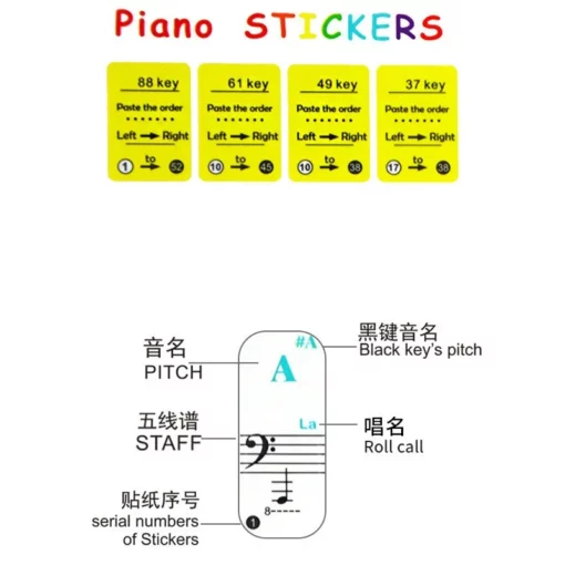 Piano Key Note Stickers