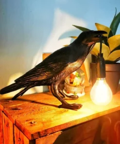 Black Raven Bird Crow Lamp For Décor