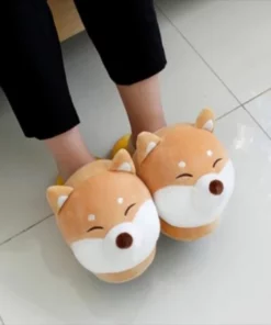 Unisex Plush Corgi Slippers