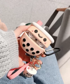 Cute Boba AirPod Case With Keychain