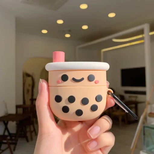 Cute Boba AirPod Case With Keychain