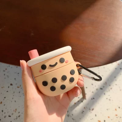 Cute Boba AirPod Case With Keychain