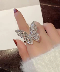 Copper & Cubic Zirconia Butterfly Ring