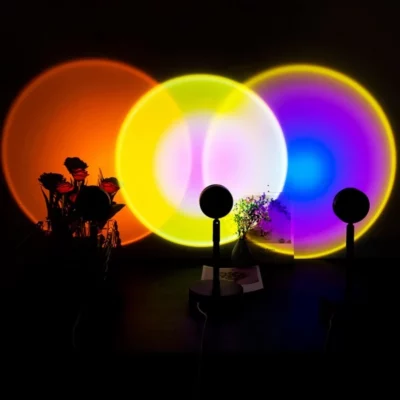 Relaxing Rainbow Sunset Red LED Projector