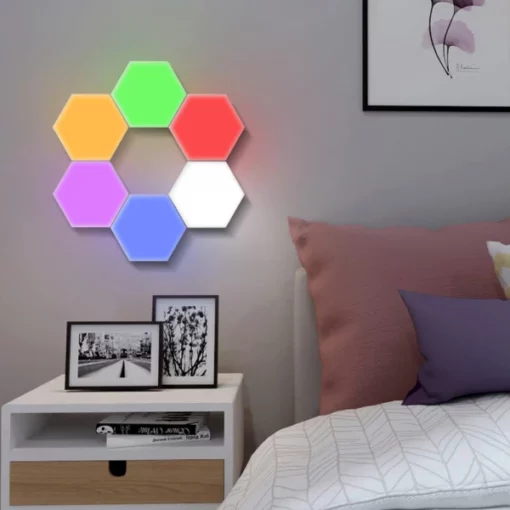 Multicolor Touch Sensitive Hexagon Lights for Wall, Room, & Office