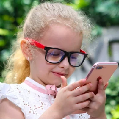 Silicone Flexible Square Blue Light Blocking Glasses For Kids