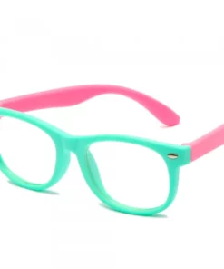 Silicone Flexible Square Blue Light Blocking Glasses For Kids