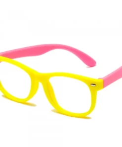 Silicone Flexible Square Blue Light Blocking Glasses For Kids