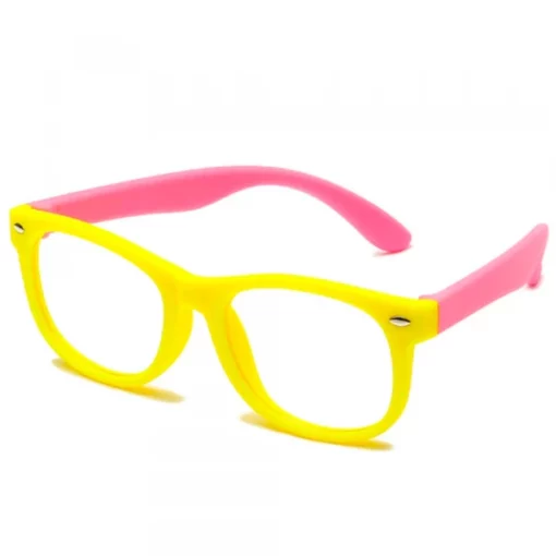 Silicone Flexible Square Blue Light Blocking Glasses For Kids