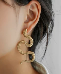 Zinc Alloy Snake Earrings