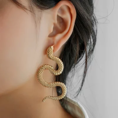 Zinc Alloy Snake Earrings