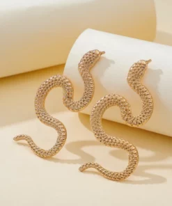 Zinc Alloy Snake Earrings