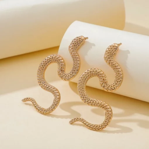 Zinc Alloy Snake Earrings