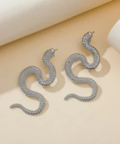 Zinc Alloy Snake Earrings