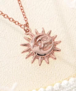 Stainless Steel Dainty Sun Pendant Necklace