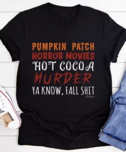 Pumpkin Patch Horror Movies Hot Cocoa Tee