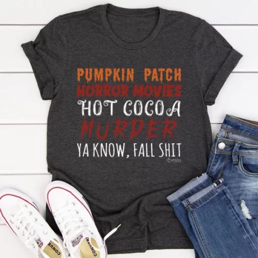 Pumpkin Patch Horror Movies Hot Cocoa Tee