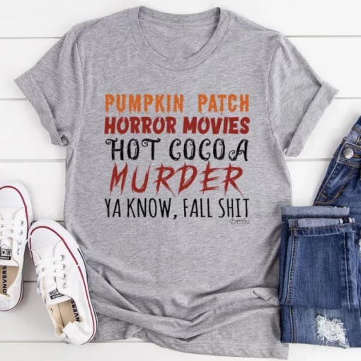 Pumpkin Patch Horror Movies Hot Cocoa Tee