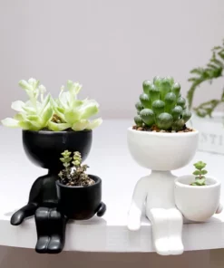 Human Shaped Ceramic Sitting Flower Pots