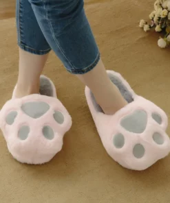 Fluffy Kitty Cat Paws Slippers