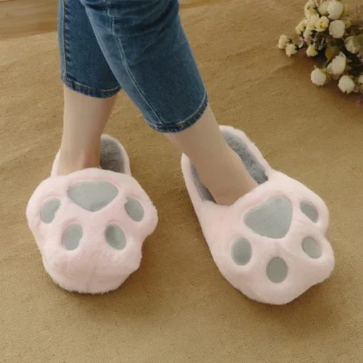 Fluffy Kitty Cat Paws Slippers