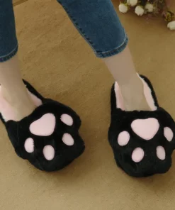 Fluffy Kitty Cat Paws Slippers