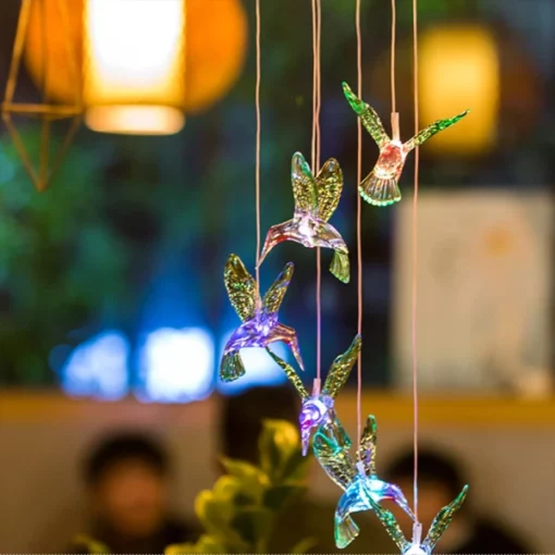 Dangling Hummingbird Solar Lights For Indoor & Outdoor Décor