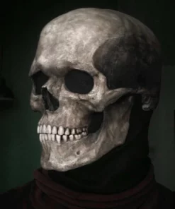 Realistic Human Skull Mask with Moving Jaw