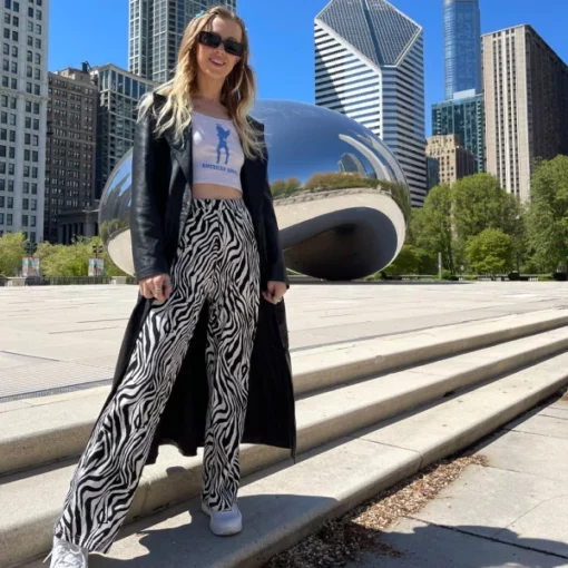 High Waisted Black And White 80's Zebra Pants