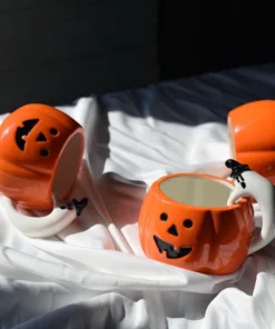 Adorable Pumpkin Mug with Ghost Handle