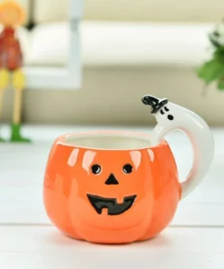 Adorable Pumpkin Mug with Ghost Handle