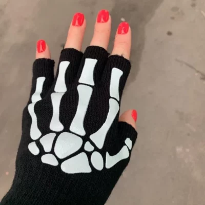 Glow In The Dark Realistic Skeleton Gloves For Halloween