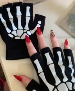 Glow In The Dark Realistic Skeleton Gloves For Halloween